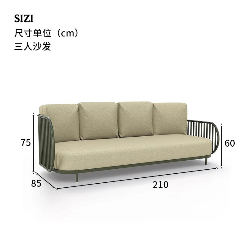 Outdoor sofa combination outdoor courtyard open-air villa living room hotel famous club rattan sofa