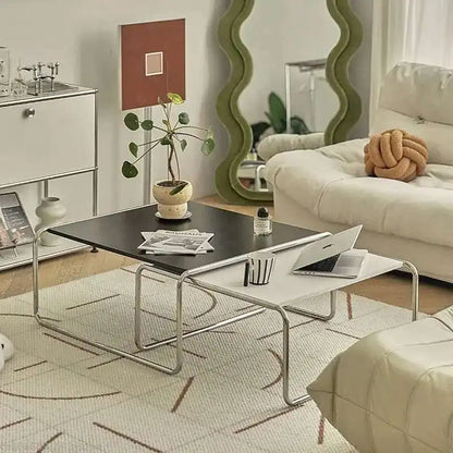 Bauhaus Stainless Steel Medieval Personality Black and White Rectangular Side Several Combination Home Living Room Coffee Table