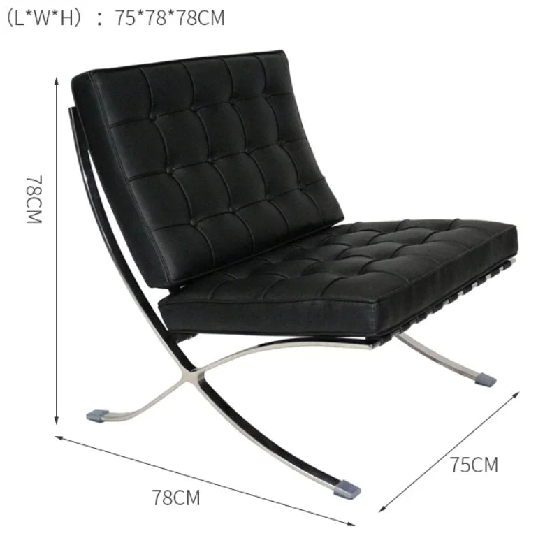 Comfortable Ergonomic Living Room Chair with Genuine Leather Backrest for Study, Cafe, and Gaming Use