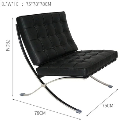 Comfortable Ergonomic Living Room Chair with Genuine Leather Backrest for Study, Cafe, and Gaming Use