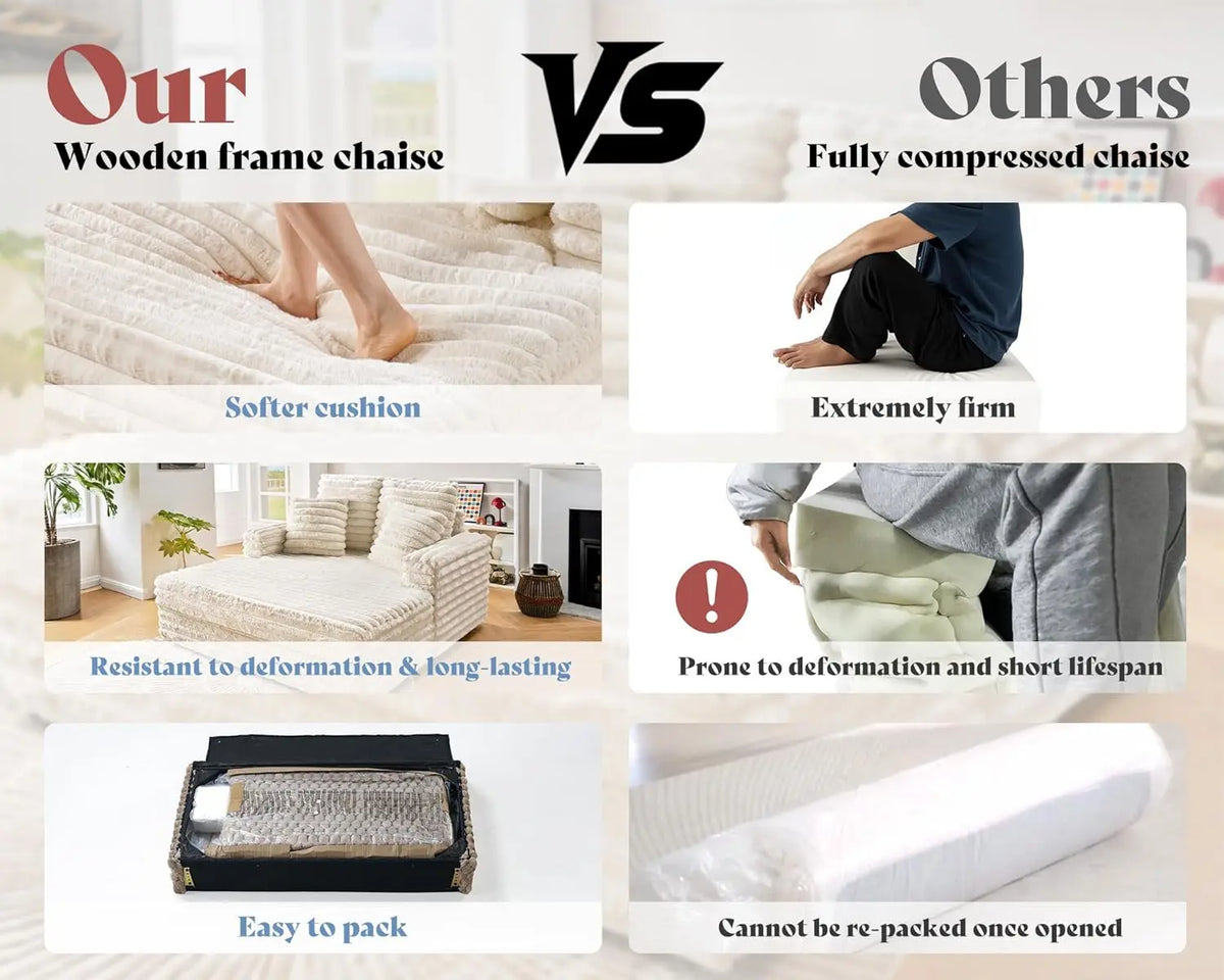 53 Inch Chaise Lounge Indoor, Upholstered Sofa Bed with Throw Pillows and Armrests, Sleeper Bed- Plush Lounge Chair for Living R