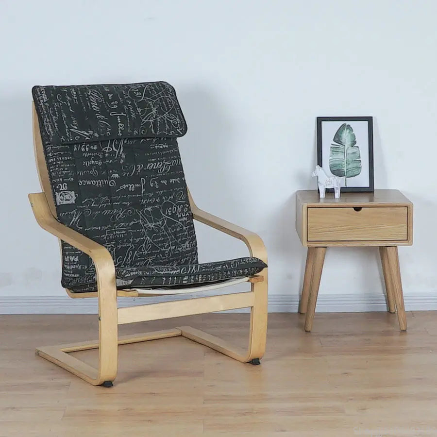 Nordic Lounge Chair - Solid Wood Armrest Recliner for Balcony & Nursery