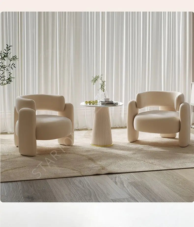 Negotiation Sofa Chair Living Room Furniture Sofas Cream Wind Balcony Single Sofa Nail Salon Beauty Salon Reception Lounge Area