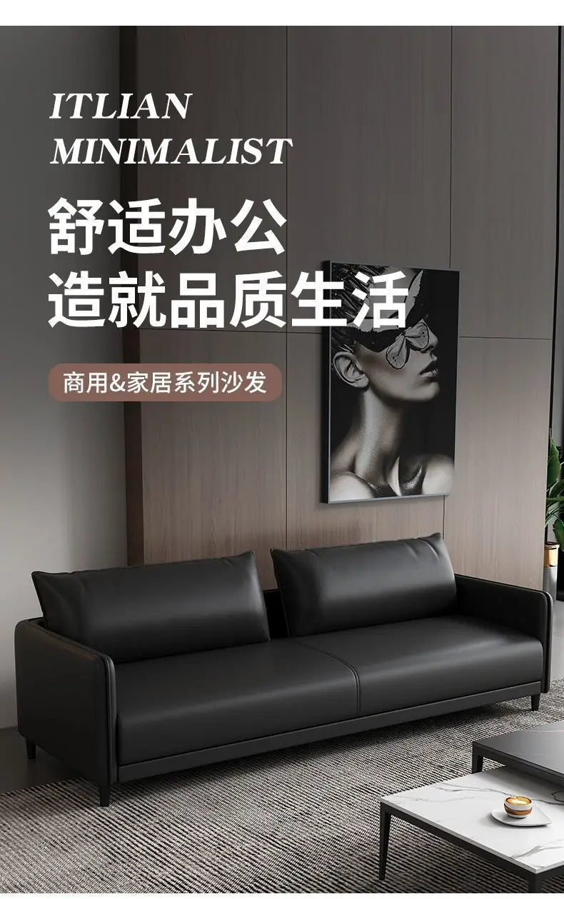 Office sofa business reception modern simple small meeting guests negotiate leather sofa office sofa coffee table combination