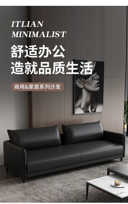 Office sofa business reception modern simple small meeting guests negotiate leather sofa office sofa coffee table combination