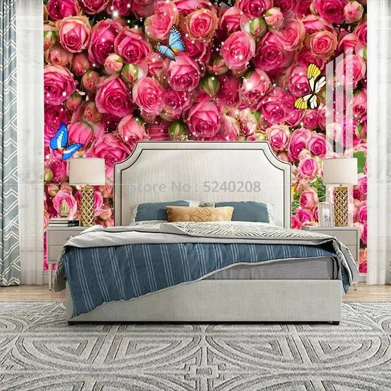 Custom 3D Photo Wallpaper Modern Beautiful Rose Garden Flowers Blooming TV Background Wall Home Décor Tapety Art Papel De Parede