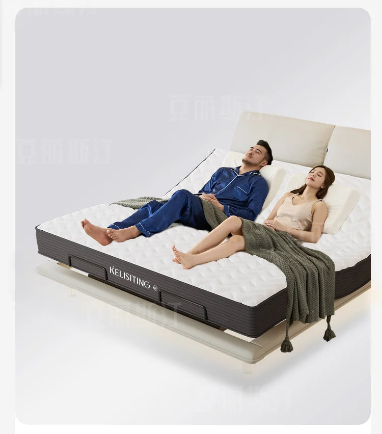 Elegant Modern Double Bed Luxury Upholstered Comferter Adults Bed Adjustable Electric Cama Box Casal Bedroom Furniture