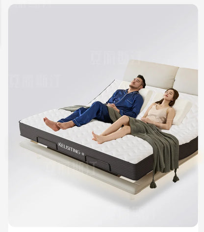 Elegant Modern Double Bed Luxury Upholstered Comferter Adults Bed Adjustable Electric Cama Box Casal Bedroom Furniture