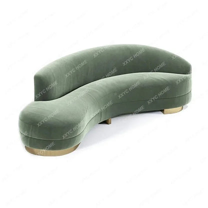 Spot original designer Italian light luxury modern semi-circular curved velvet special-shaped sofa