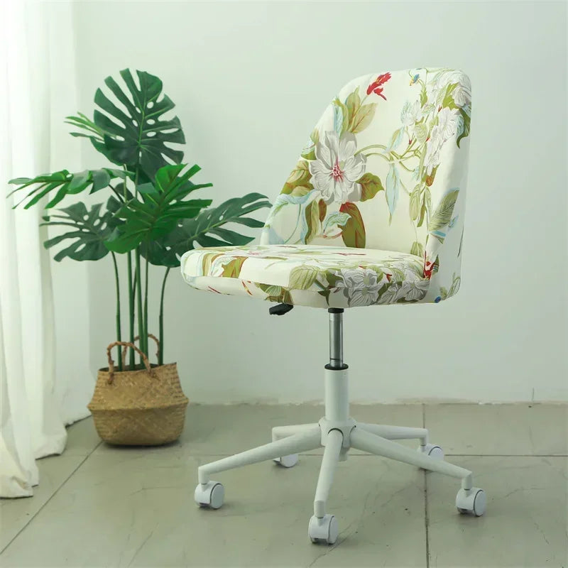 1PC Elastic Curved Office Chair Cover Polar Fleece Duckbill Chair Cover Chair Slipcover Stretch Seat Covers for Kitchen Hotel