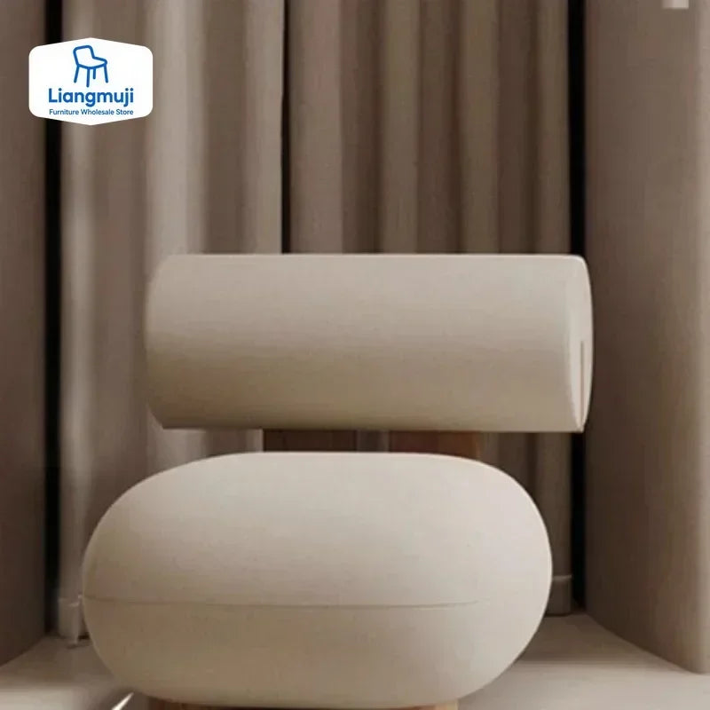 Nordic Backrest Chair Modern Solid Wood Luxury Single Sofa Balcony Tatami Lounge Chair Cloth Chair Living Room Furniture chaises