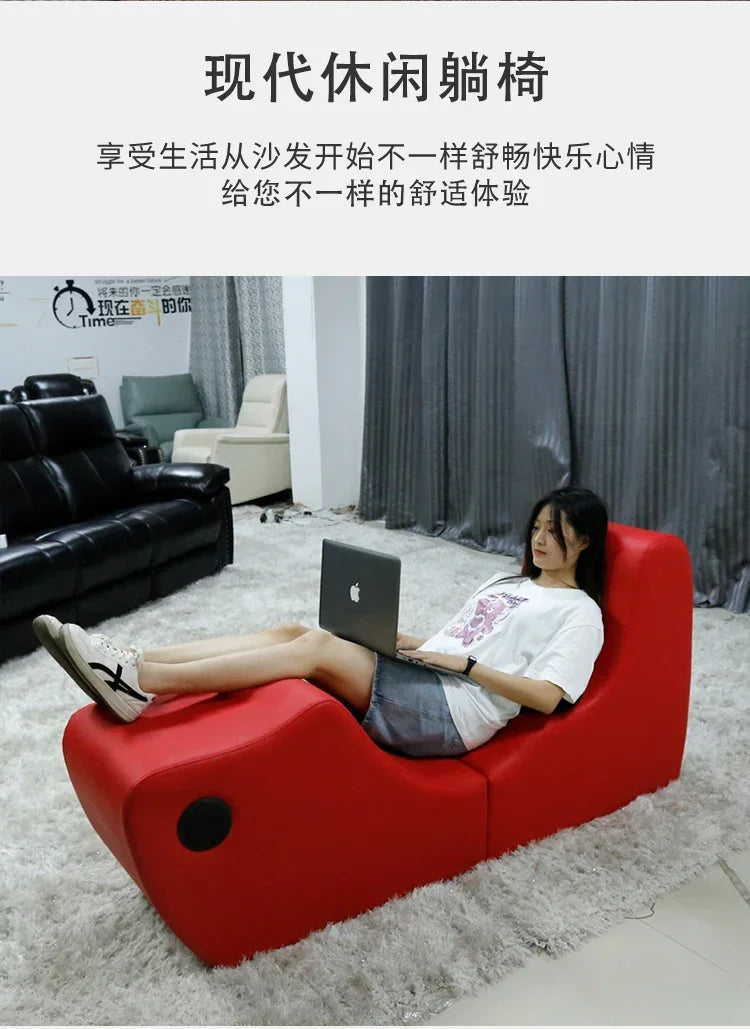 Balcony bedroom single lazy special-shaped sofa multifunctional bedside table hotel homestay lounge chair chaise longue