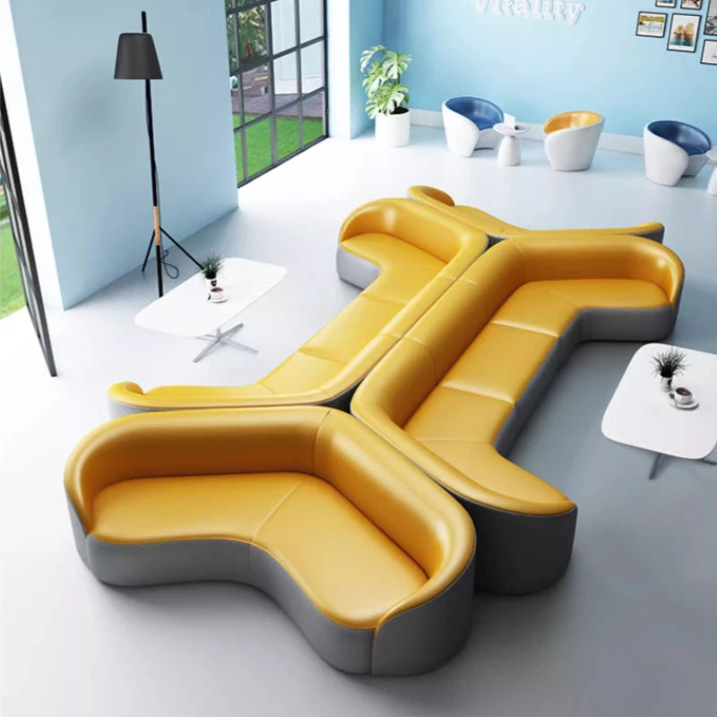 Cuir artificiel réception bureau canapé affaires salon combinaison irrégulière fauteuil canapé salon chambre canapé meubles