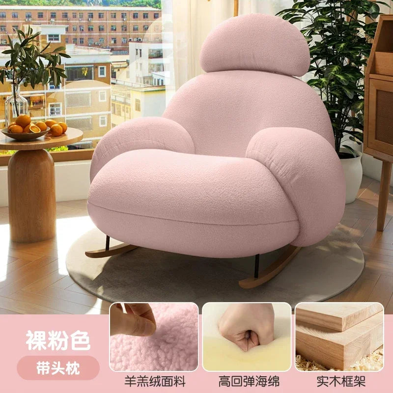 Back Support Pink Chairs Modern Cute Designer Nordic Chair Lounge Recliner Luxury Sillones Modernos Para Sala Home Furniture
