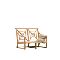 2-Person Teak Garden Bench with Comfortable Armrests, Backrest, and Slatted Seat, Supports 800 lbs, Ideal for Patio, Porch, or P