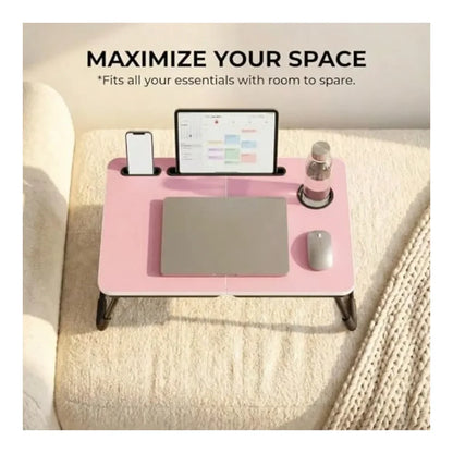 Laptop Bed Desk For Couch Sofa Large Lap Desk Tray Table With Cup Holder And Tablet Slot Portable Notebook Stand For Eating Wri