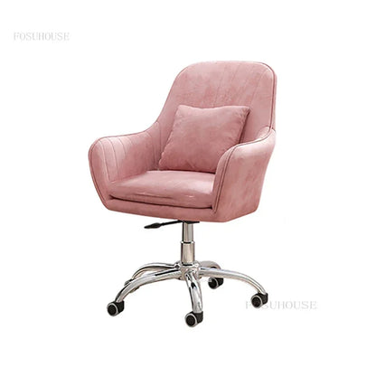 Ergonomic Nordic Office Chair Modern Design with Armrest Soft Cushion Lift Swivel Backrest Computer Chair for Home Conference