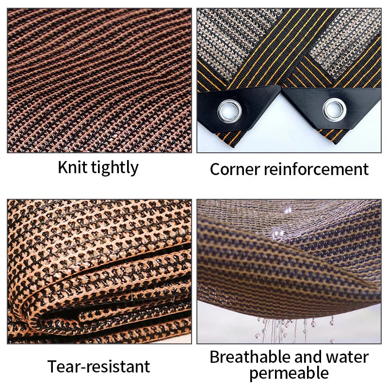 4x4m Camping Awning Tent  Summer Outdoor UV Protection Shade Membrane Sun Shade Net Car Tent Beach Privacy Sunscreen Mesh Cover
