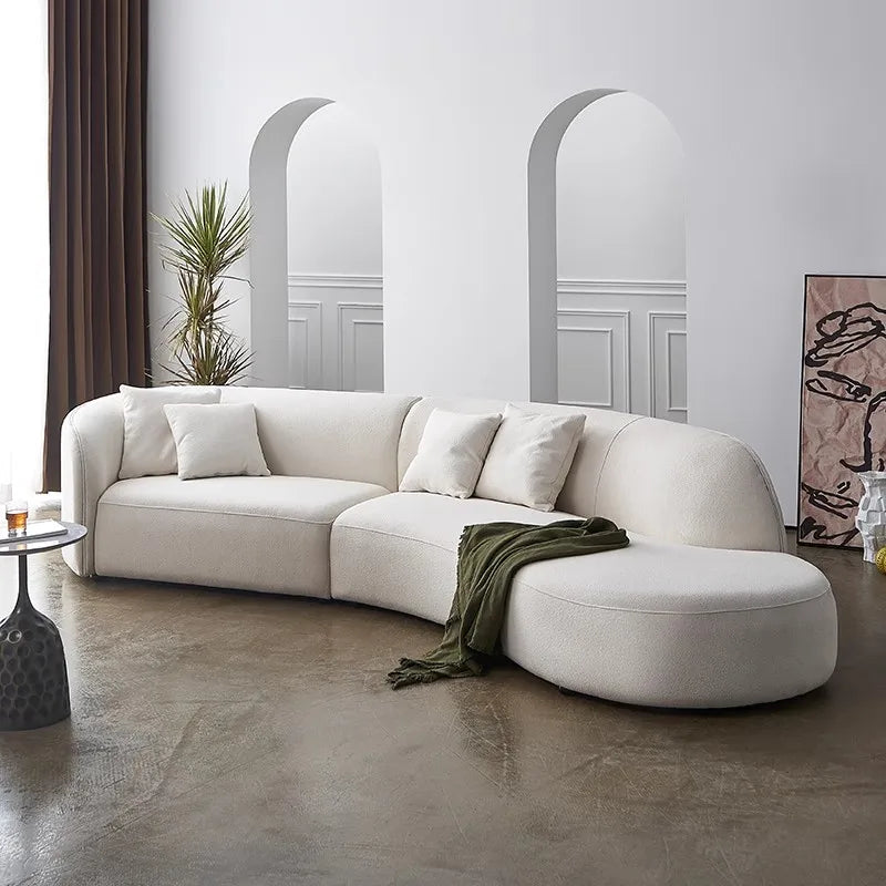Luxury Charging  Sofas Bed U Shaped Sectional Furniture 7 Seat Modern European Fabric Living Room Sofas Set