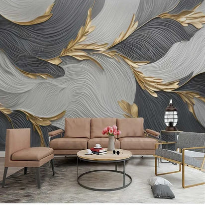 Custom 3D Wall Mural Creative Art Feather Geometric Patterns Photo Wallpaper Living Room TV Sofa Bedroom Papel De Parede Fresco