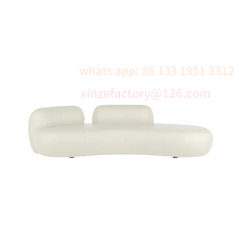 Customizable office small apartment technology fabric Nordic light luxury lounge area reception white sofa