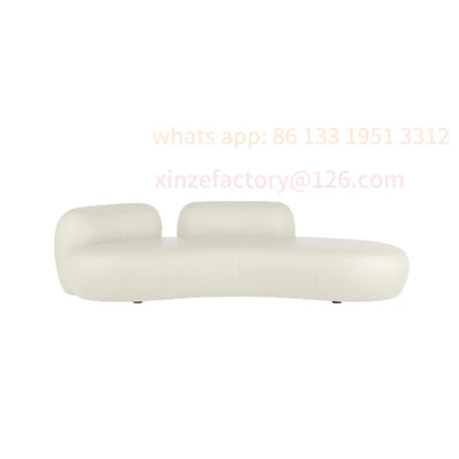 Customizable office small apartment technology fabric Nordic light luxury lounge area reception white sofa