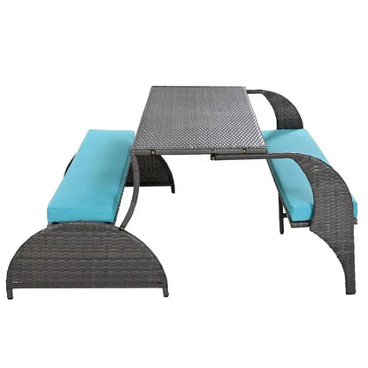 Versatile Outdoor Loveseat Converts to 4 Seats & Table for Gardens and Lawns