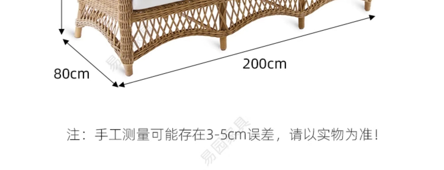 HXL outdoor sofa balcony rattan chair garden waterproof aluminum alloy outdoor terrace casual rattan sofa chair