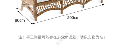 HXL outdoor sofa balcony rattan chair garden waterproof aluminum alloy outdoor terrace casual rattan sofa chair