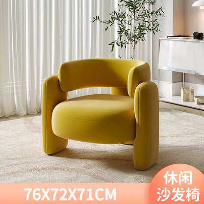 Cream Single Sofa Chair Balcony Light Luxury Chair Tea Table Combination Beauty Salon Rest Area Reception Negotiation Chair