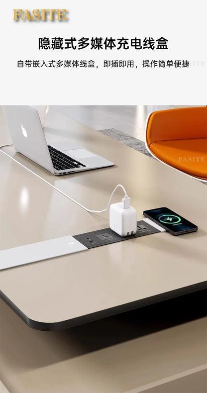High-end Lacquered Boss Desk, Stylish Atmosphere, Modern and Simple Office Desk, High-end Workbench