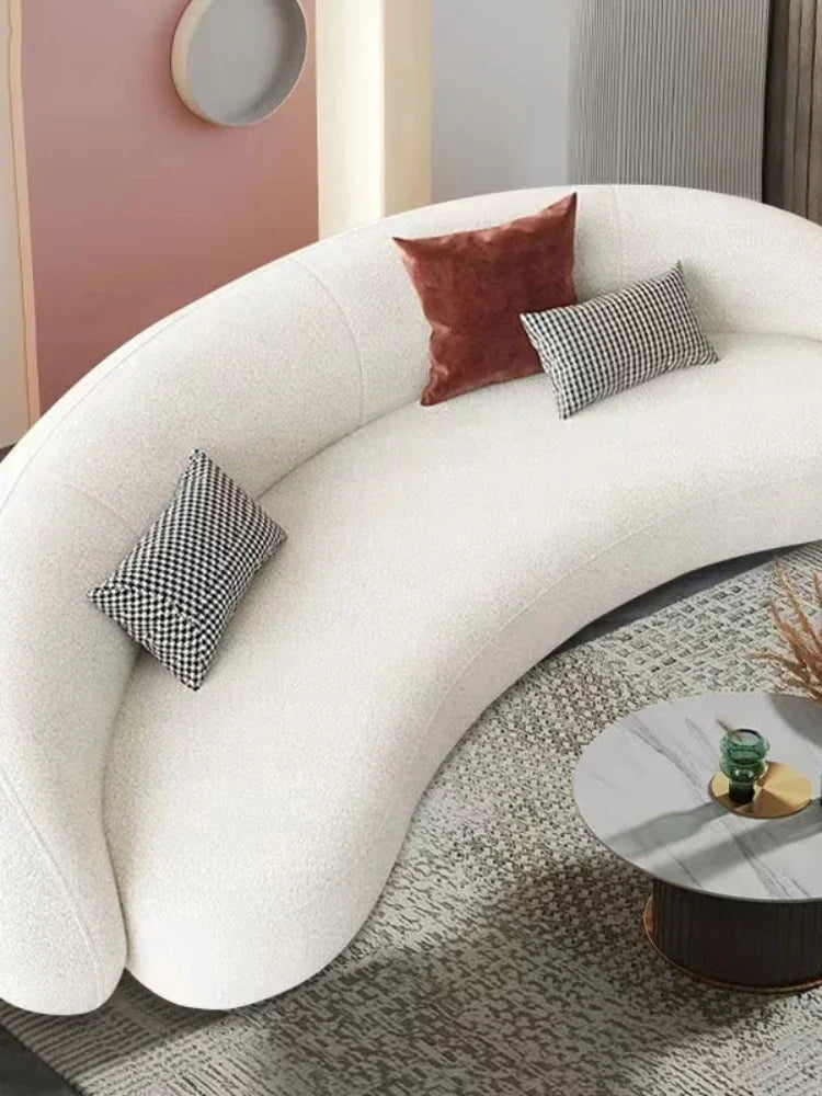 Round Teddy Sofa Lounge Nut Circle Curved Couch White Modern Sofas Chaise Lounge Nordic Style Canape  Living Room Furniture