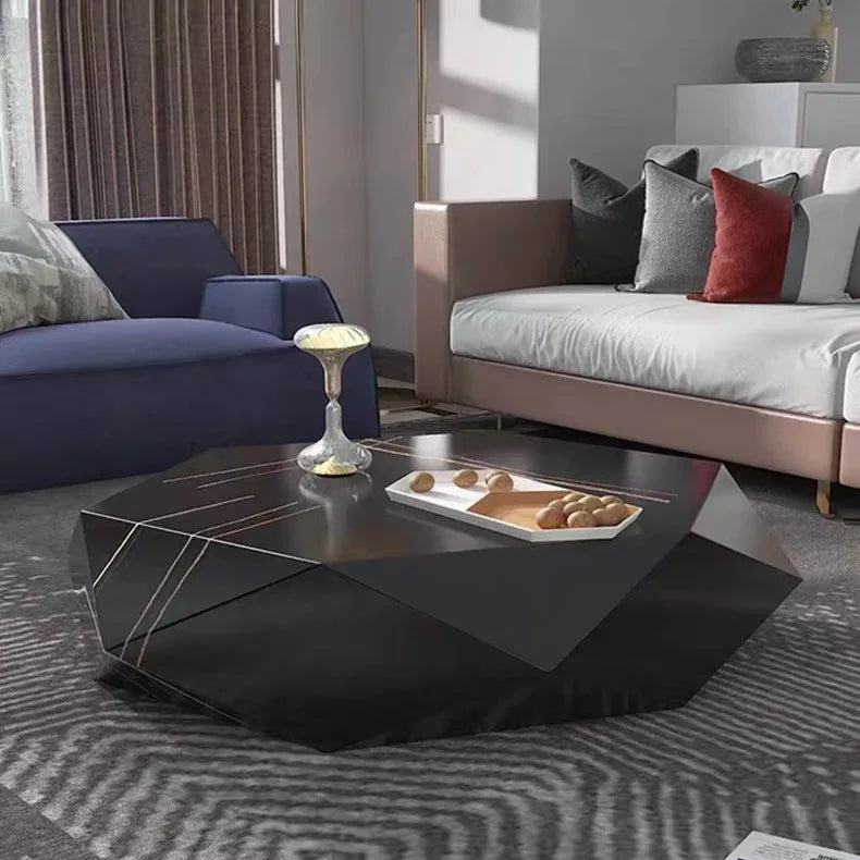 Living room creative water chestnut rock slab coffee table luxury tea table Nordic modern simple diamond rock slab coffee table