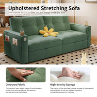 Queen Size Sofa Bed Loveseat 73'' Convertible 2 Seater with Pull out Bed Pockets And USB Ports Modern Design Customizable