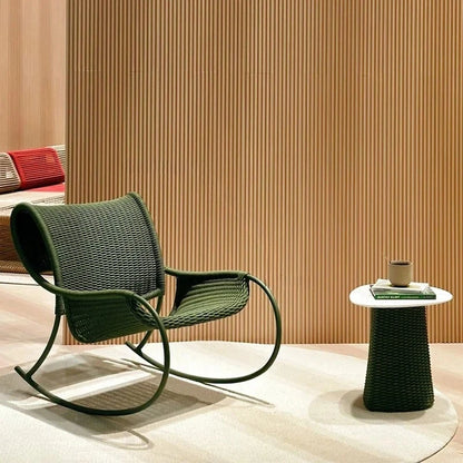 Villa Hotel Outdoor Garden Single Rattan Chair Nordic Home Aluminum Alloy Table and Chair Set Leisure Rope Garden Furniture Sets
