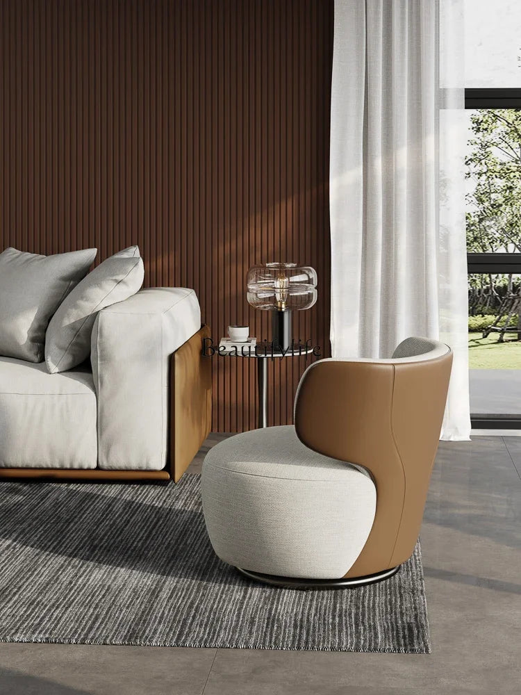 Rotating small sofa chair light luxury living room balcony simple Italian leisure chair group to discuss home use