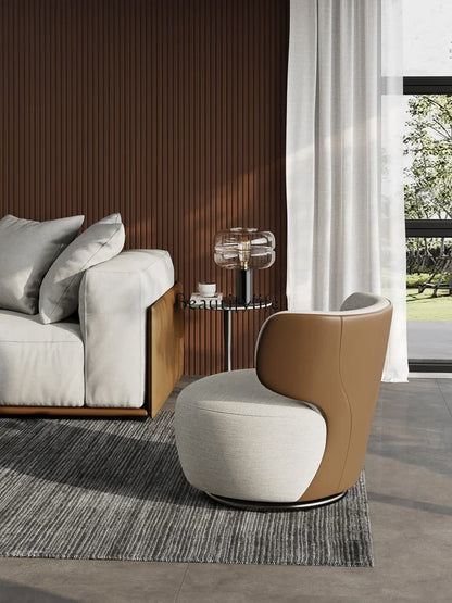 Rotating small sofa chair light luxury living room balcony simple Italian leisure chair group to discuss home use