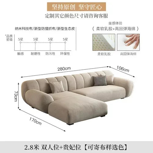 Fabric Living Room Sofas Modern Minimalist Sectional Modular Sofa Elegant Comfortable Canape  De Luxe Nordic Furniture