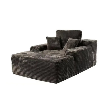 Boxed roll bag vacuum compression cinema sofa large stripe fabric living room villa bedroom soft sofa recliner
