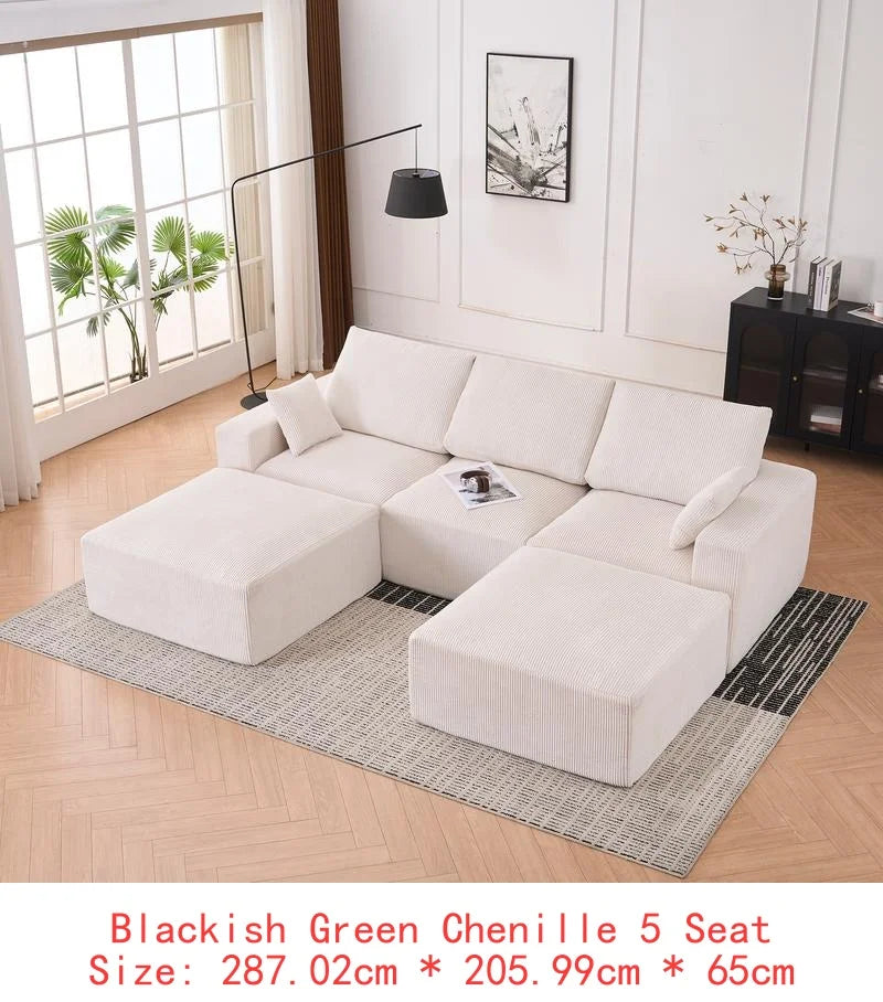 Modular U-Shaped Boneless Sectional Sofa for Living Room - 113