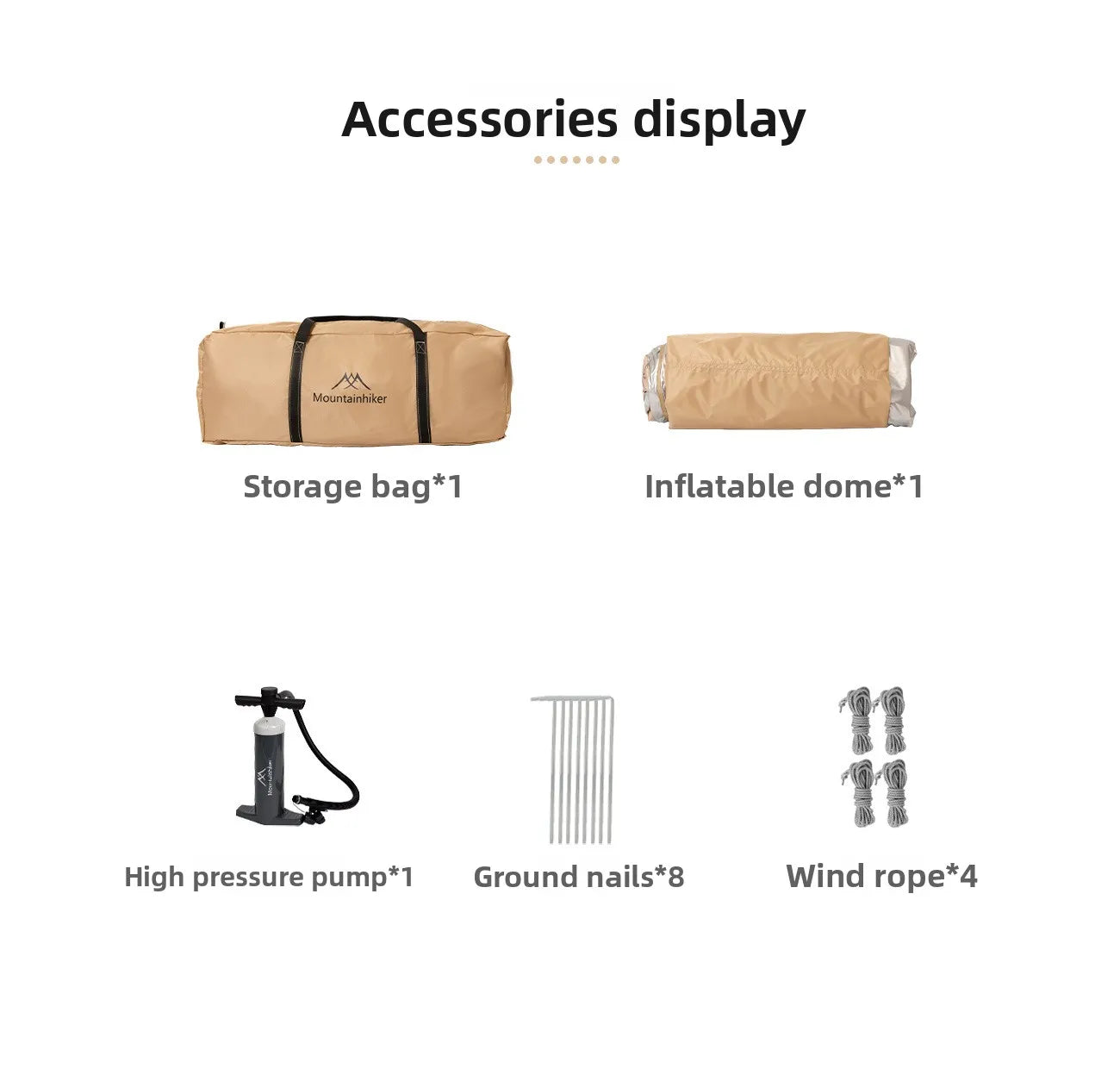 MOUNDAINHIKERInflatable Dome Outdoor Camping Waterproof Portable Tent Multiple People Large Capacity Park Sunscreen and Sunshade