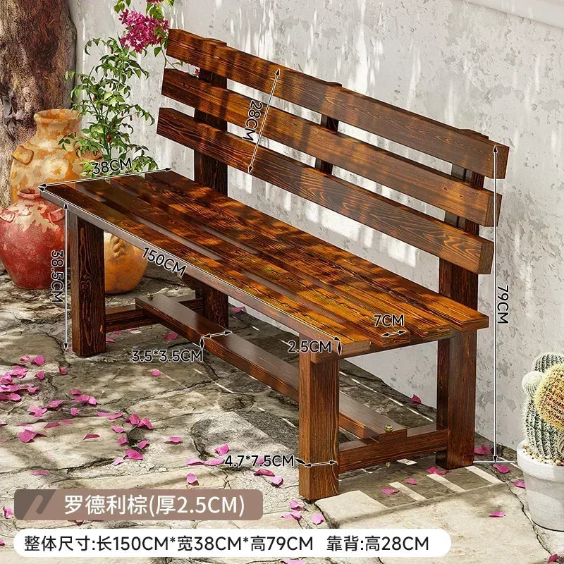 Chaises de jardin, bancs en bois antiseptiques pour l'extérieur, chaises à dossier pour cour et villa, mobilier d'extérieur, chaises longues pour balcon et maison