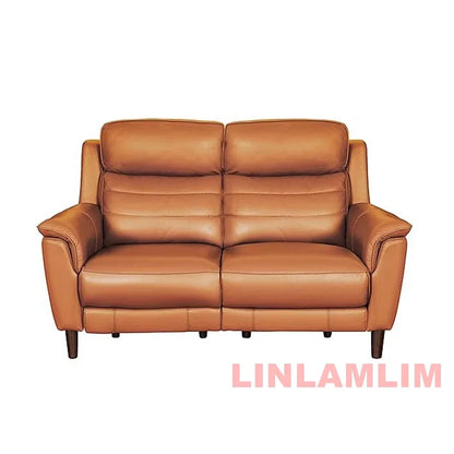 MANBAS Luxury Power Reclining Sofa - Modern Genuine Leather 3-Seater Couch with Footrests & USB, Electric Recliner Home Theater