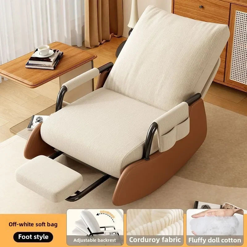 Reclining Lunch Break Folding Lazy Sofa Chair Adults Can Sit Reclining Office Nap Chair Balcony Household Rocking Chair