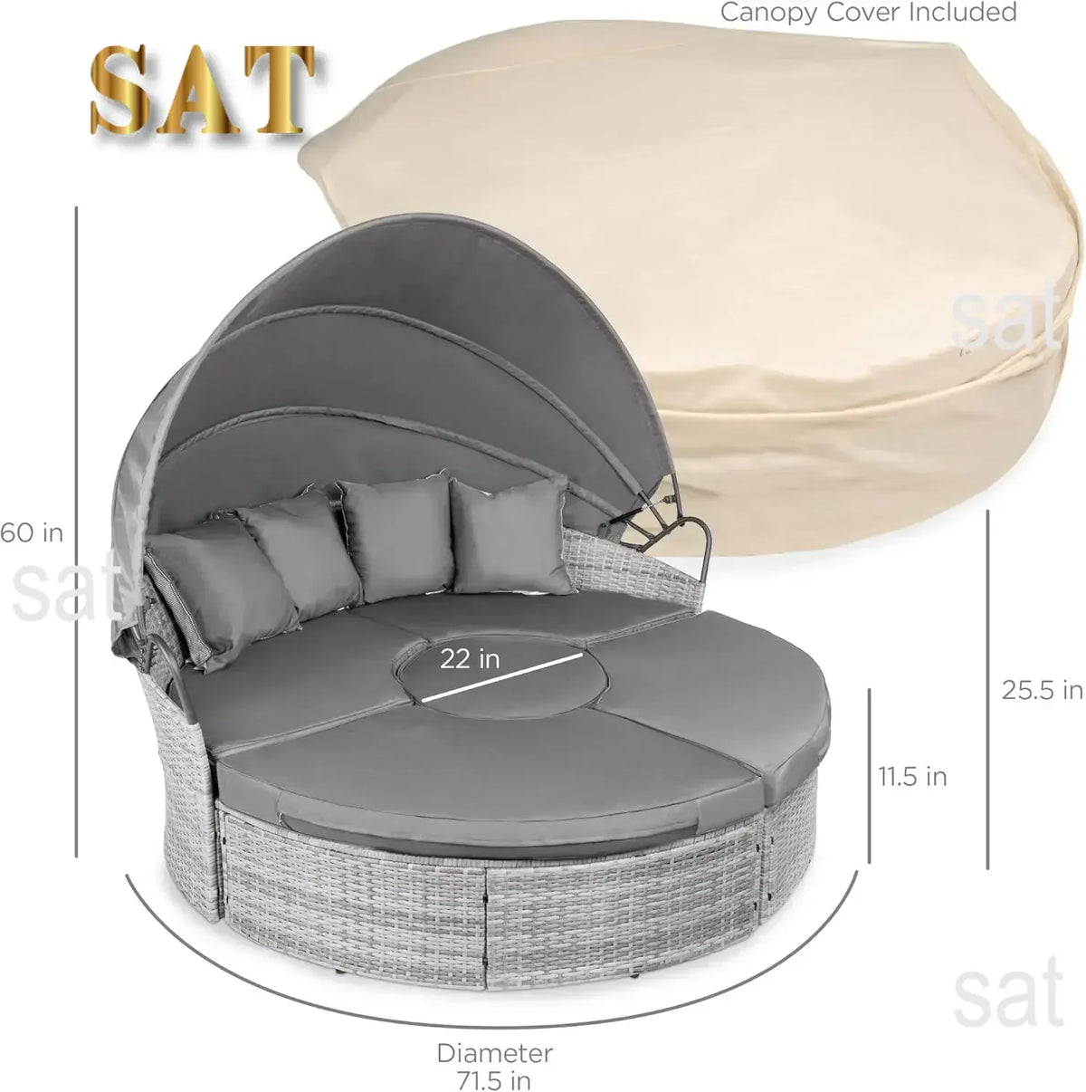 %a 5-Piece Modular Terrace Wicker Sofa Bed Modular Conversation Lounge Chair Set, Adjustable Seat