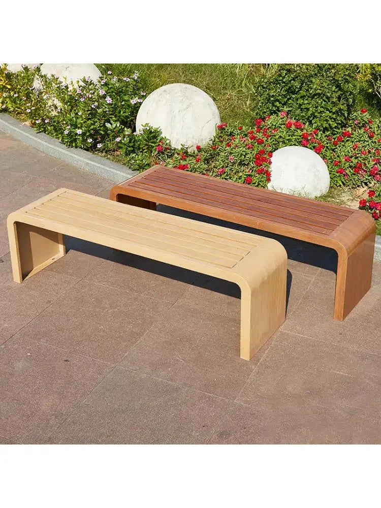 Banc extérieur chaise de parc banc Anti-corrosion bois motif carré jardin cour chaise