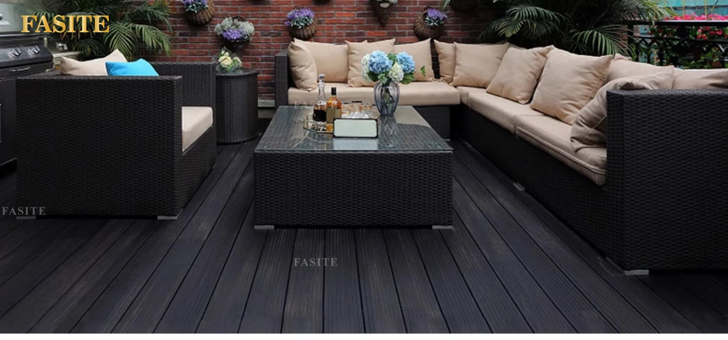 Outdoor rattan sofa combination U-shaped corner courtyard garden balcony hotel