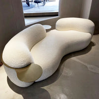 A Modern Minimalist Luxury Design Curved Couch Living Room Furniture Velvet Fabric Sofa