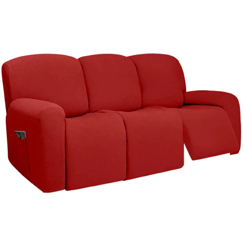 3 Seat Stretch Sectional Recliner Sofa Slipcover With Elastic Bottom Soft Washable Furniture Pet Protector Couch Cover