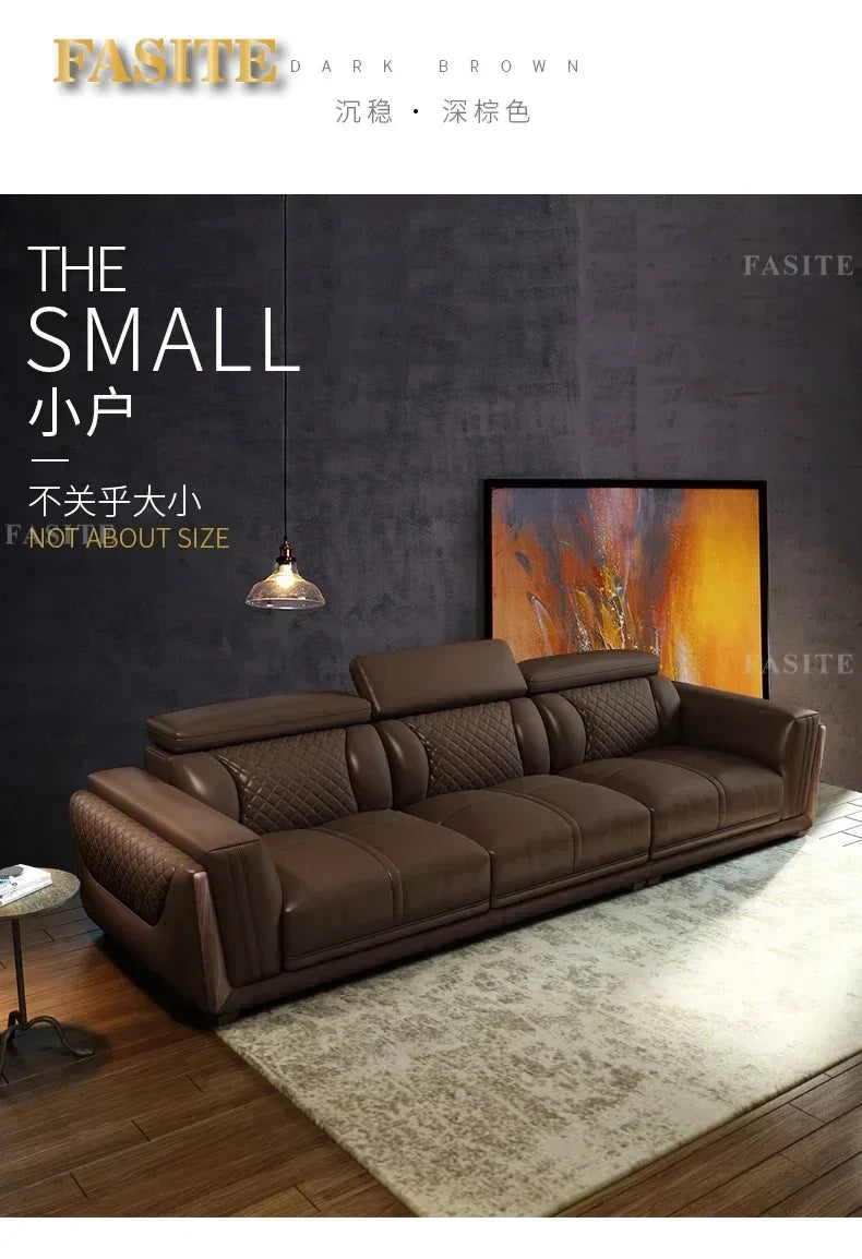 Italian leather sofa set, living room furniture, leather sofa with air purifier and Bluetooth speaker, Modernos Para Sala large